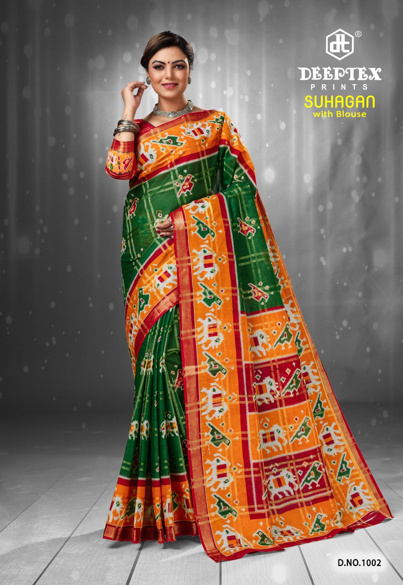 Suhagan Deeptex Prints Cotton Sarees Wholesale