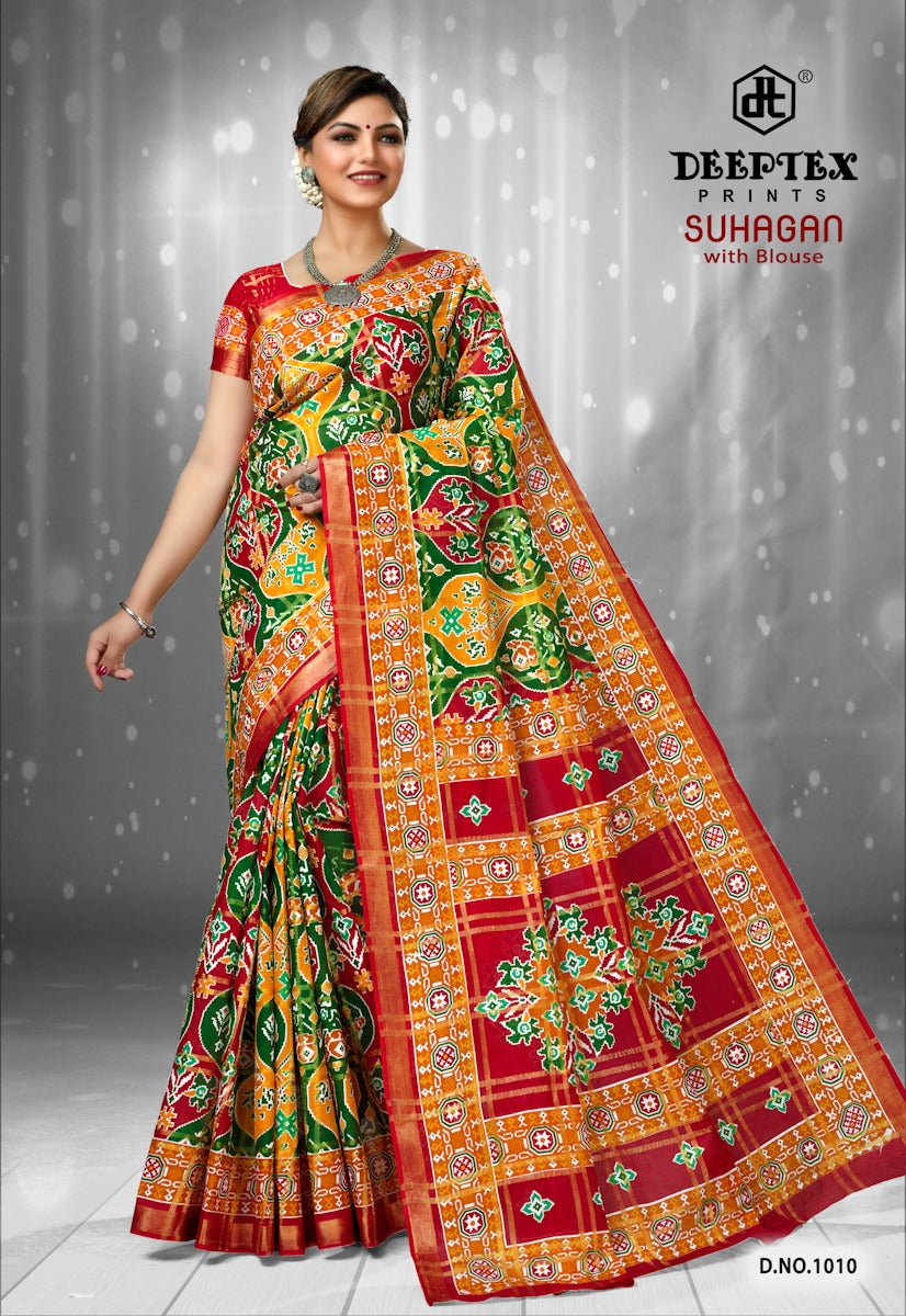 Suhagan Deeptex Prints Cotton Sarees Wholesale