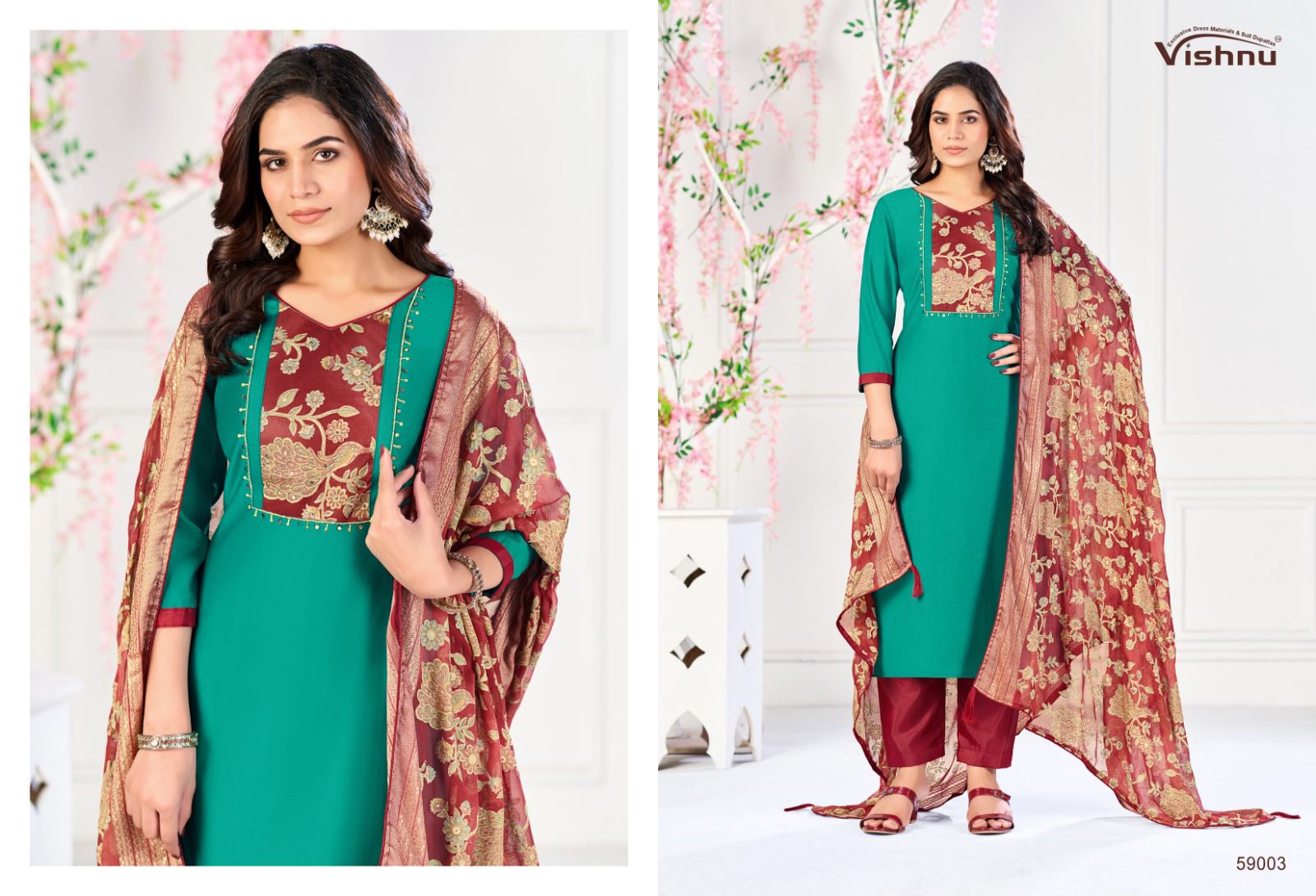 Suhagan Vishnu Impex Vetican Silk Pant Style Suits Wholesale Price