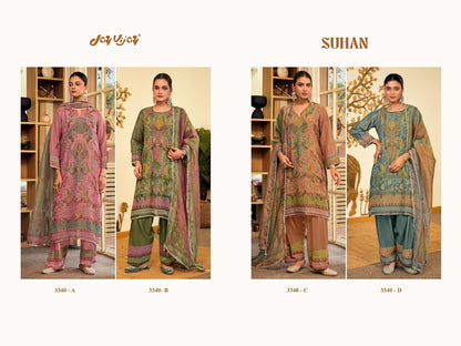 Suhan 3340 Jay Vijay Tissue Chanderi Pant Style Suits Exporter