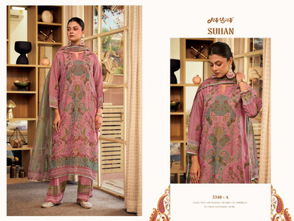 Suhan 3340 Jay Vijay Tissue Chanderi Pant Style Suits Exporter