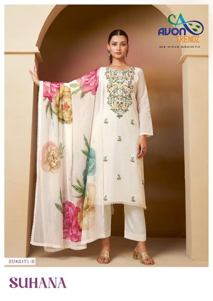 Suhana Avon Trendz Linen Pant Style Suits Wholesale Price