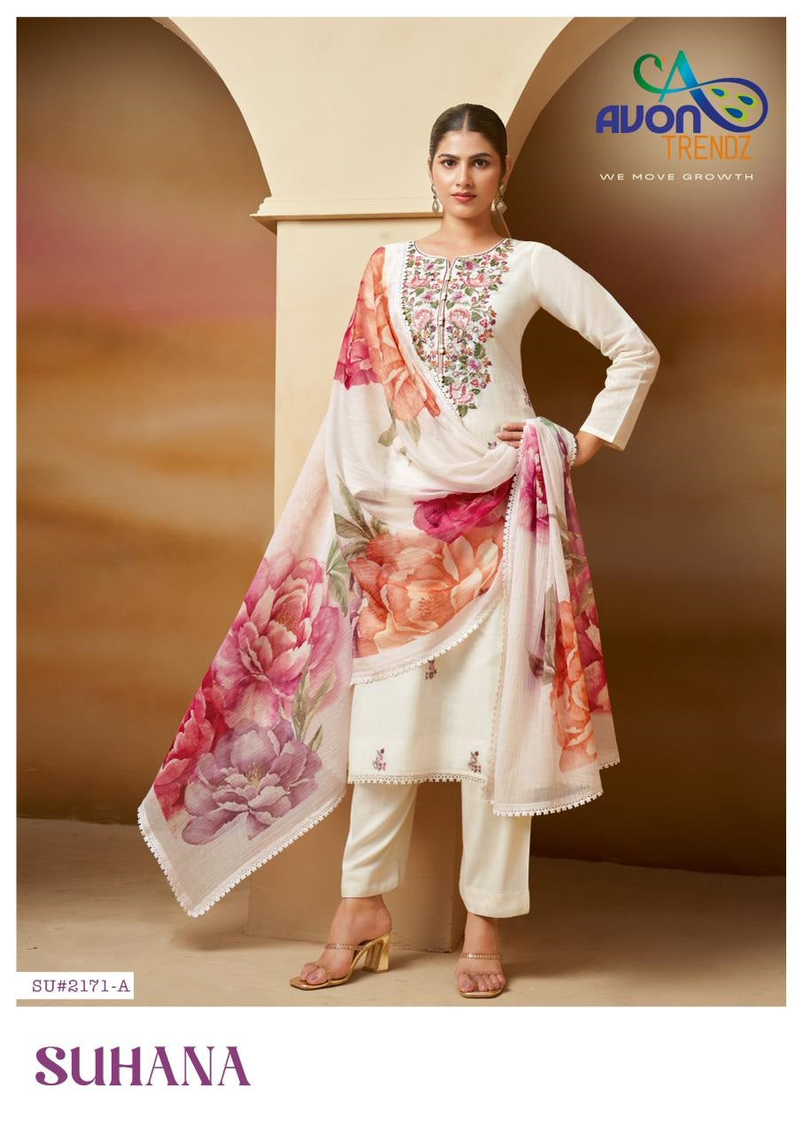 Suhana Avon Trendz Linen Pant Style Suits Wholesale Price