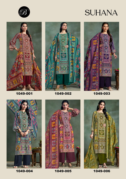 Suhana Belliza Designer Studio Viscose Rayon Karachi Salwar Suits Exporter India
