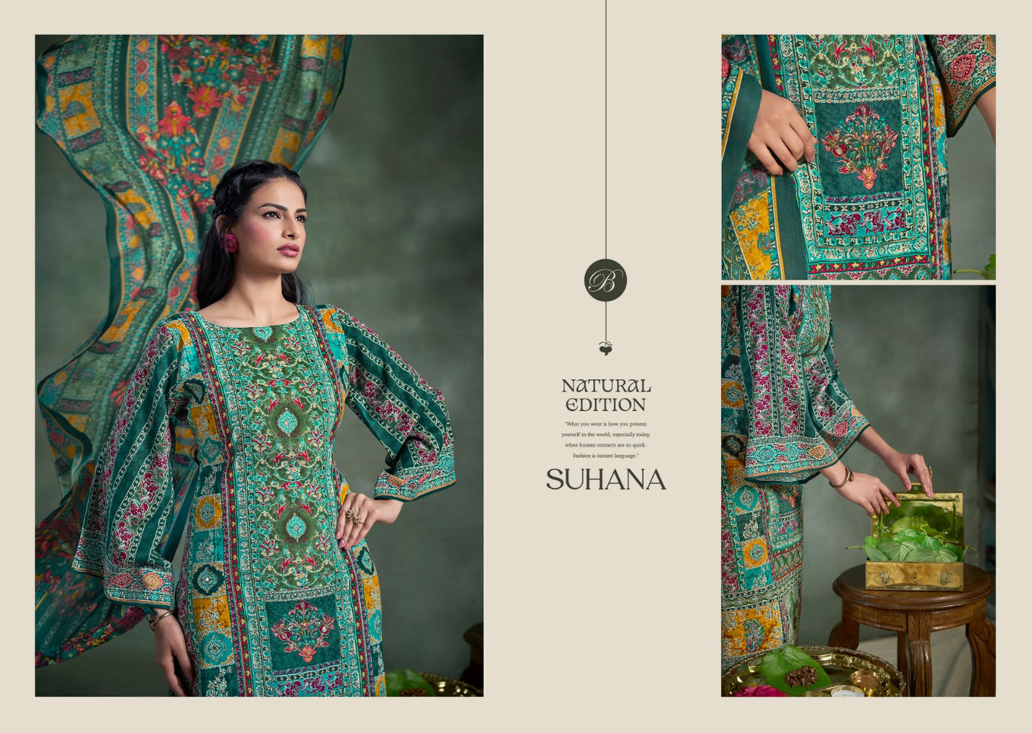 Suhana Belliza Designer Studio Viscose Rayon Karachi Salwar Suits Exporter India