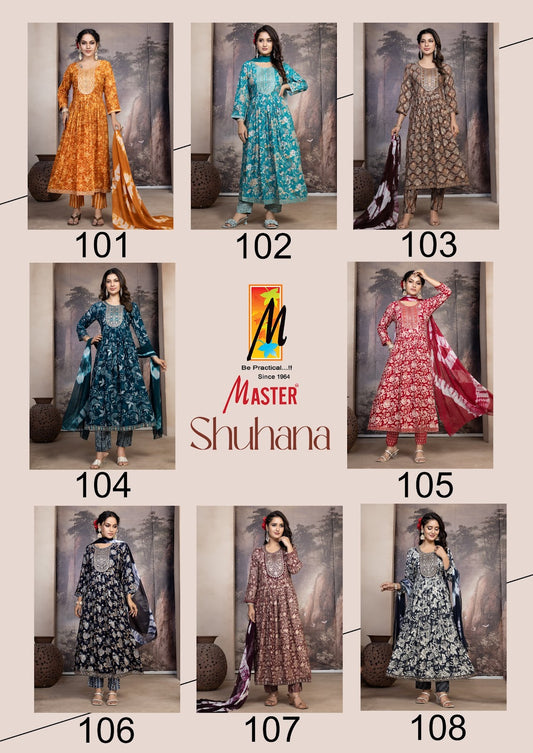 Suhana Ghera Master Rayon Foil Readymade Pant Style Suits Exporter