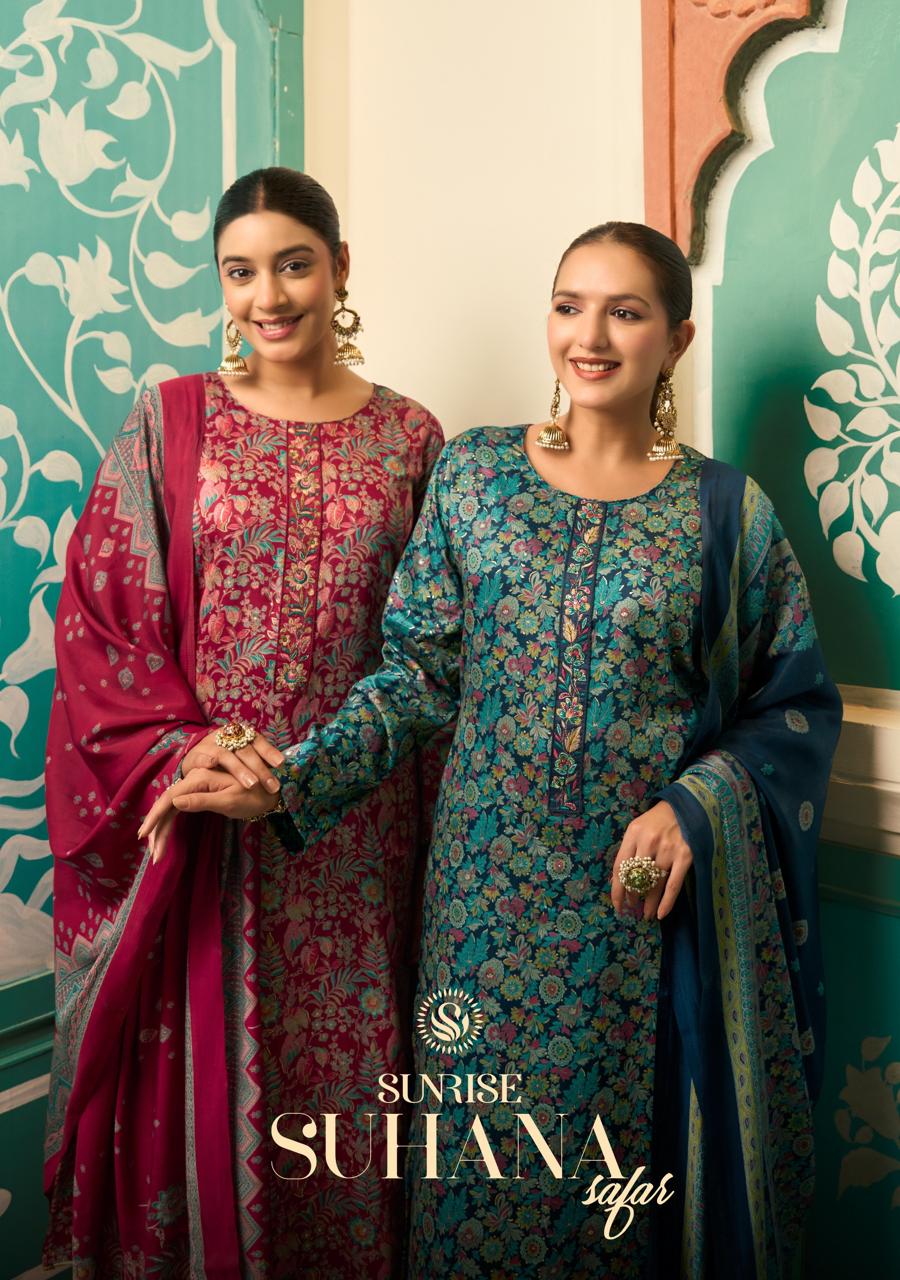 Suhana Safar Sunrise Jam Satin Pant Style Suits Manufacturer Ahmedabad