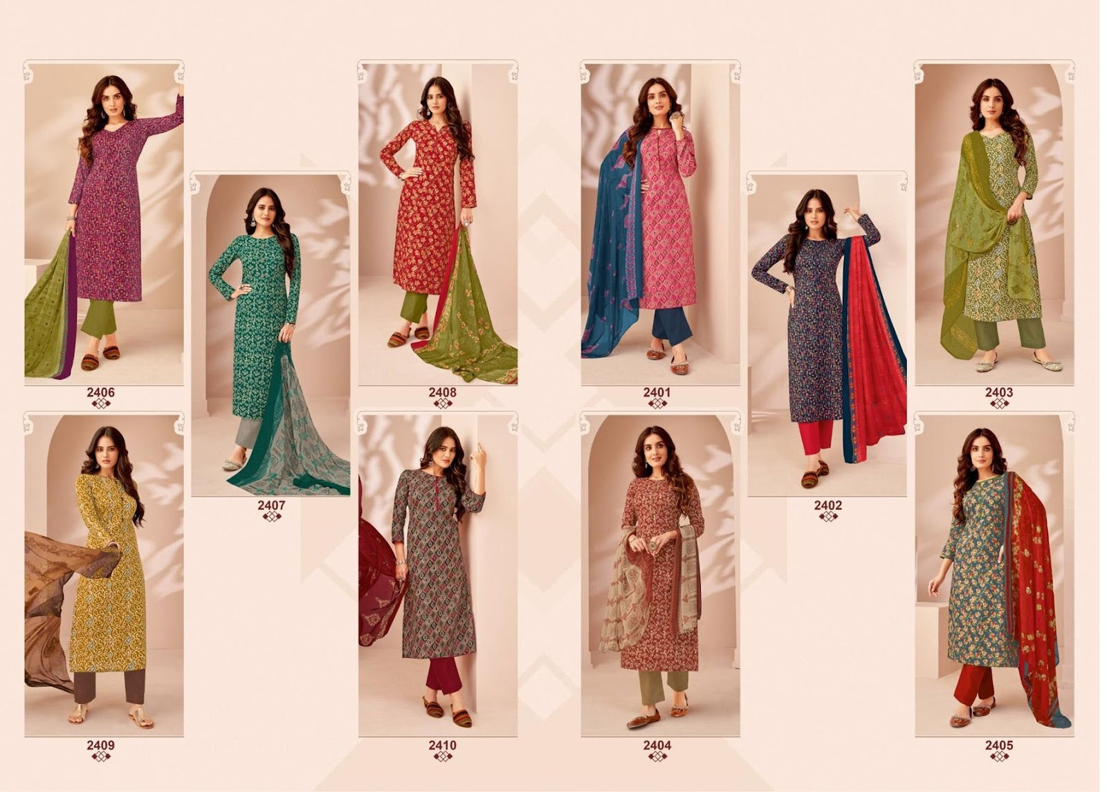 Suhana Vol 24 Suryajyoti Cambric Cotton Pant Style Suits Exporter India