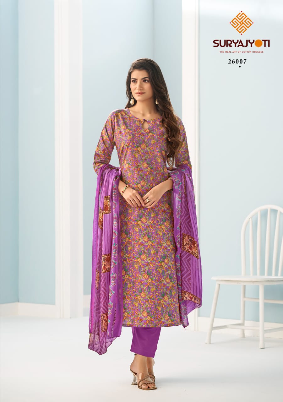 Suhana Vol 26 Suryajyoti Cambric Cotton Pant Style Suits Wholesaler India