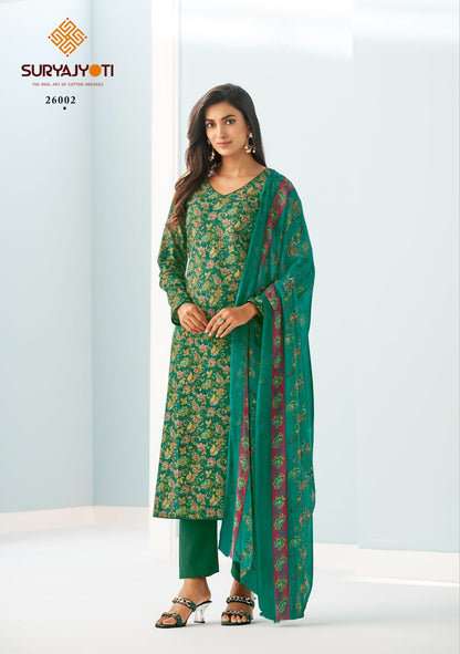 Suhana Vol 26 Suryajyoti Cambric Cotton Pant Style Suits Wholesaler India