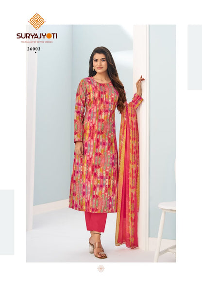 Suhana Vol 26 Suryajyoti Cambric Cotton Pant Style Suits Wholesaler India
