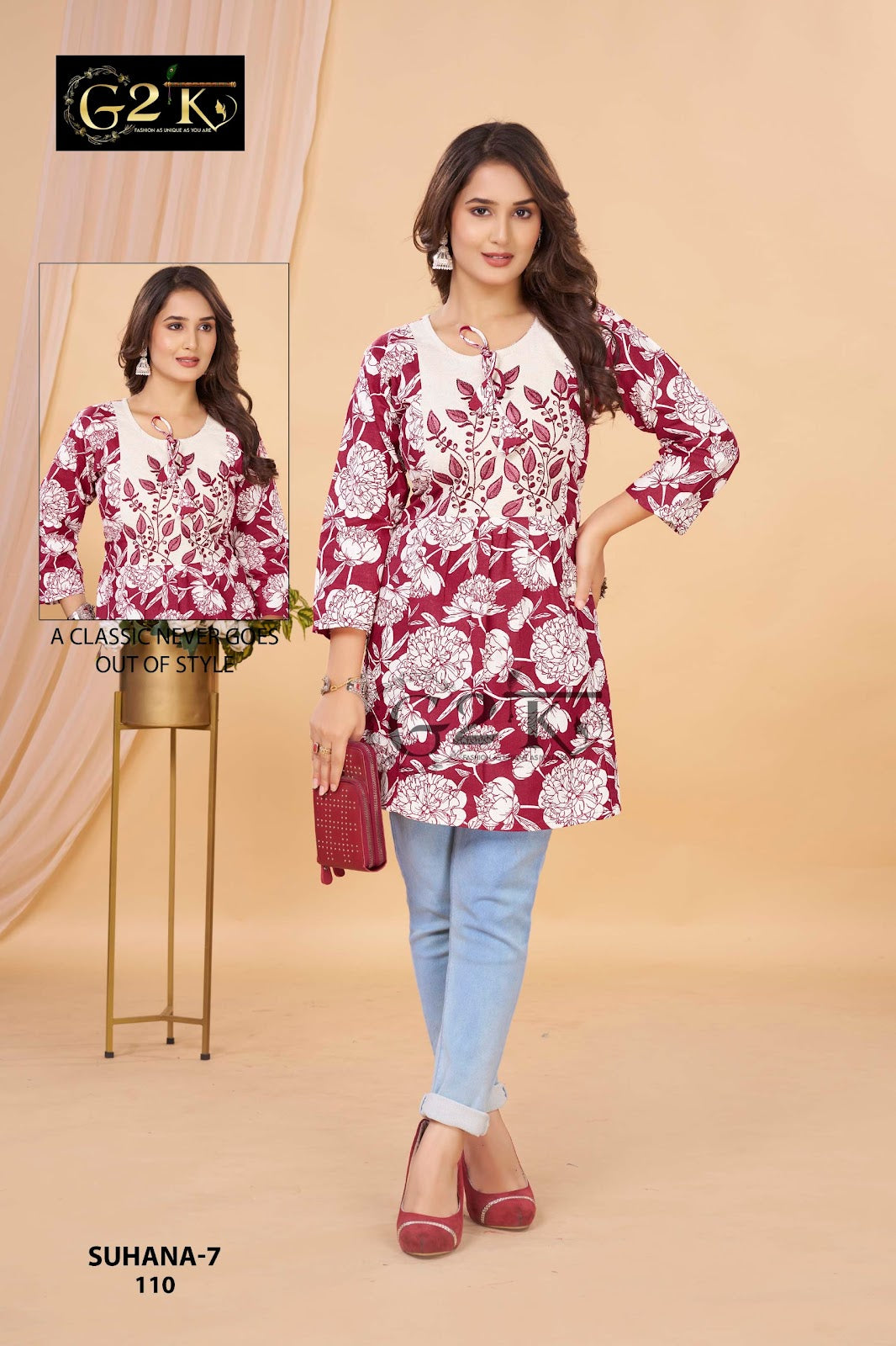 Suhana Vol 7 G2K Cotton Designer Long Top Wholesale Price