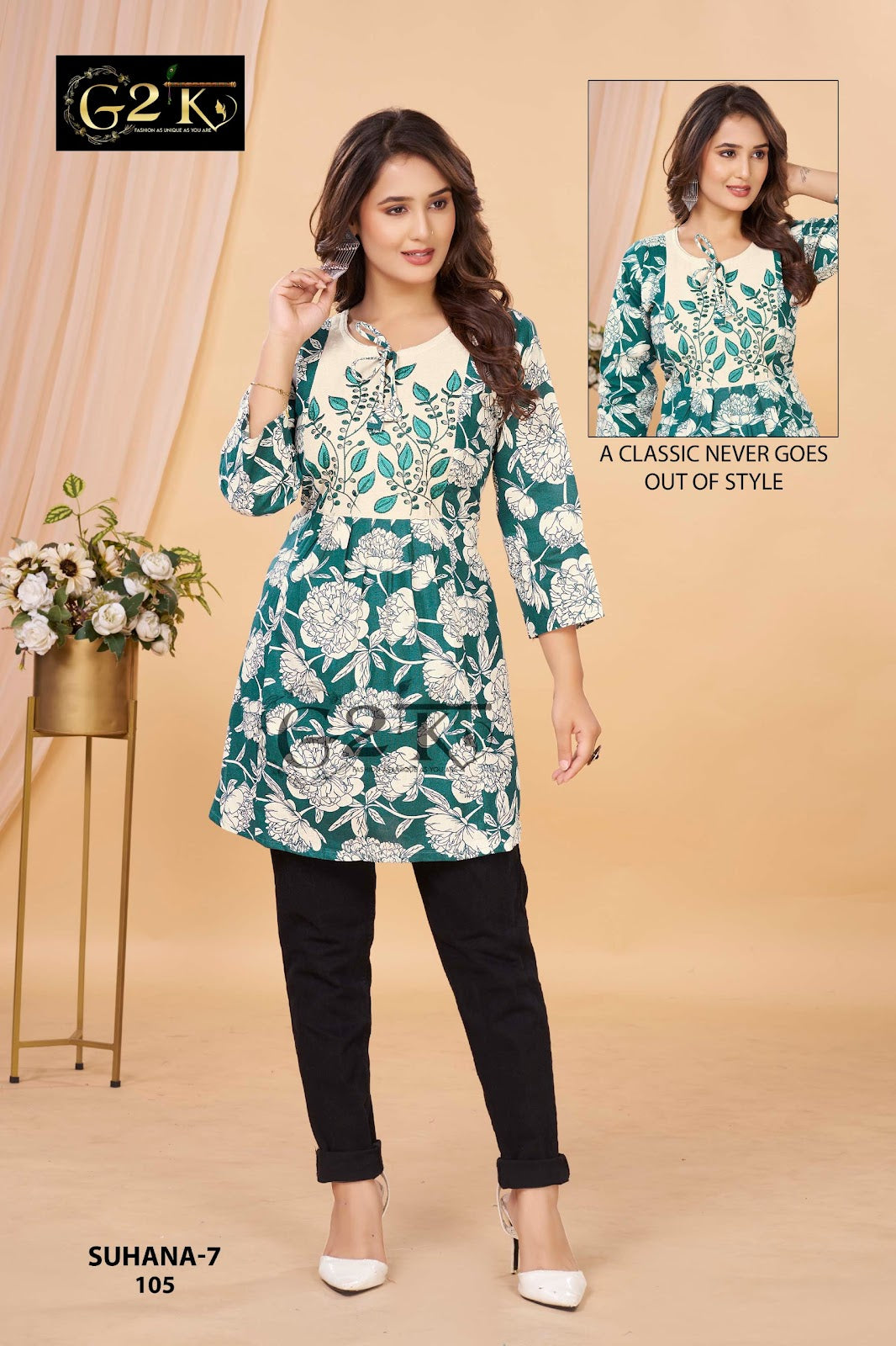 Suhana Vol 7 G2K Cotton Designer Long Top Wholesale Price