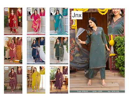 Suhani 241125 Jnx Roman Simmer Readymade Pant Style Suits Supplier