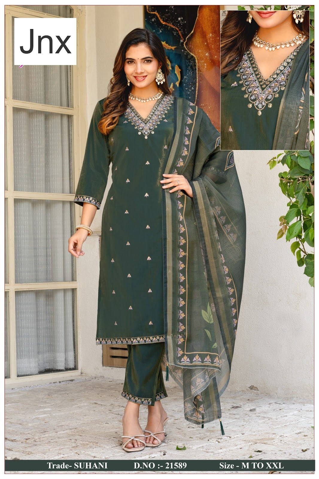 Suhani 241125 Jnx Roman Simmer Readymade Pant Style Suits Supplier