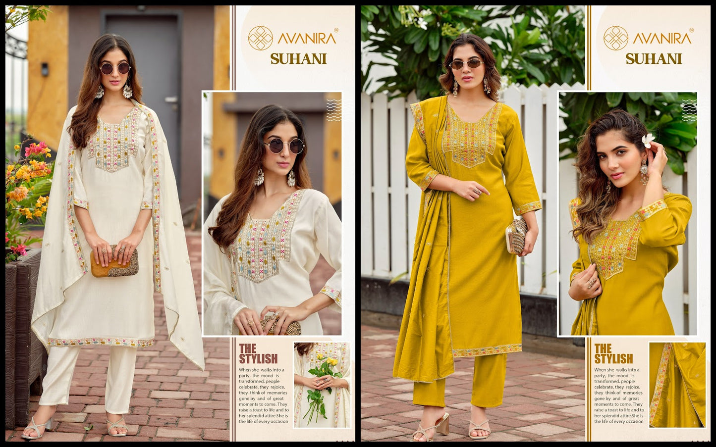 Suhani Avanira Viscose Readymade Pant Style Suits Wholesale Price