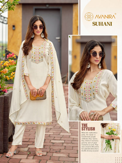Suhani Avanira Viscose Readymade Pant Style Suits Wholesale Price