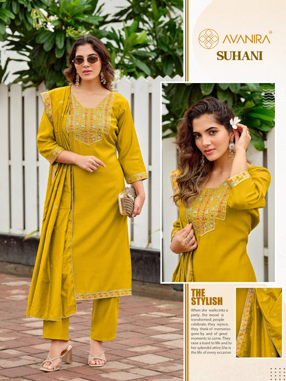 Suhani Avanira Viscose Readymade Pant Style Suits Wholesale Price