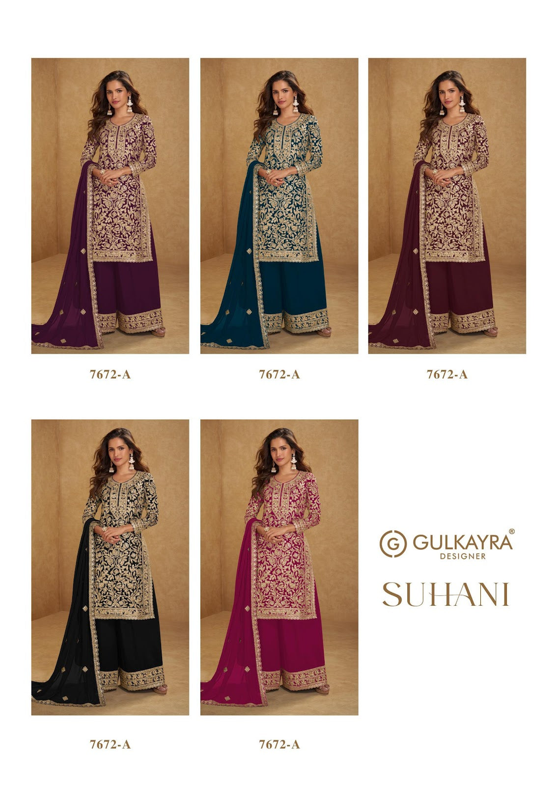 Suhani Gulkayra Designer Georgette Readymade Plazzo Style Suits Manufacturer Gujarat