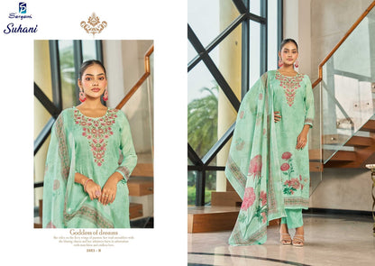 Suhani Sargam Prints Linen Pant Style Suits Wholesaler India