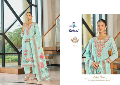 Suhani Sargam Prints Linen Pant Style Suits Wholesaler India