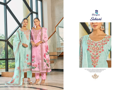 Suhani Sargam Prints Linen Pant Style Suits Wholesaler India