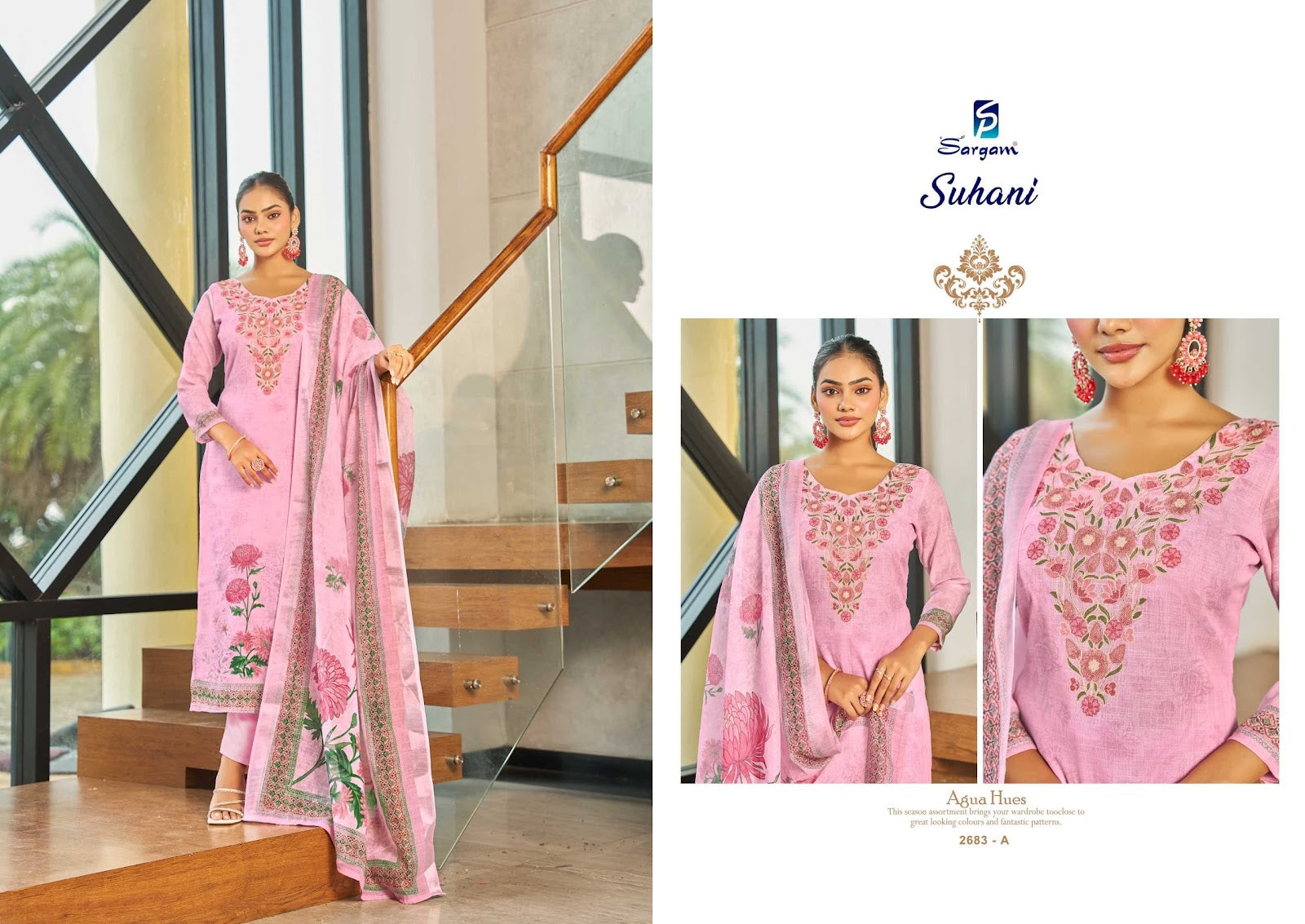 Suhani Sargam Prints Linen Pant Style Suits Wholesaler India