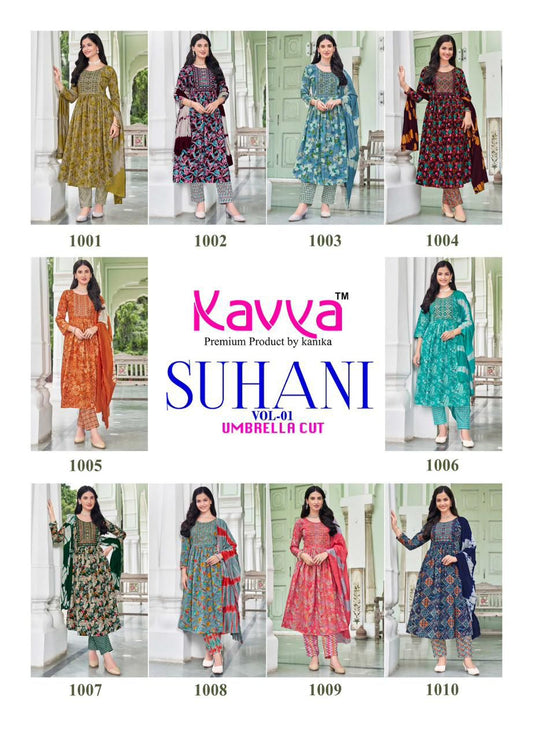 Suhani Vol 1 Kavya Poly Viscose Readymade Pant Style Suits Exporter