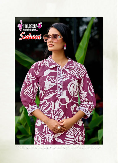 Suhani Vol 1 Mystic 9 Vertican Kurti Pant Set Wholesale Price