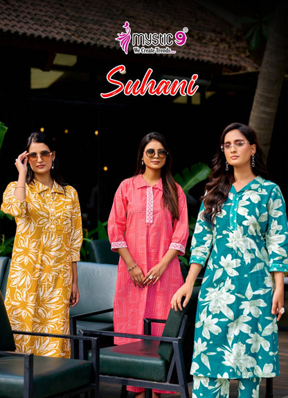 Suhani Vol 1 Mystic 9 Vertican Kurti Pant Set Wholesale Price