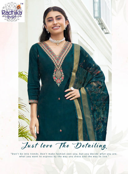 Suhani Vol 1 Radhika Lifestyle Roman Silk Readymade Pant Style Suits Wholesale Price