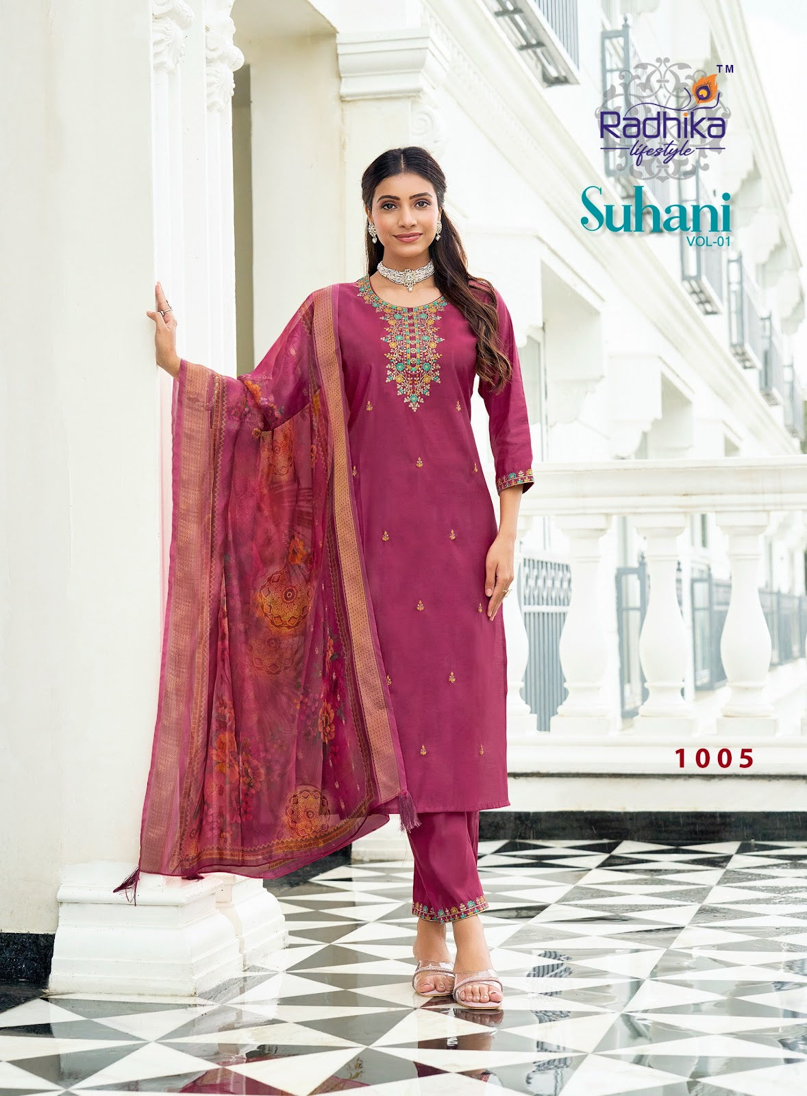 Suhani Vol 1 Radhika Lifestyle Roman Silk Readymade Pant Style Suits Wholesale Price
