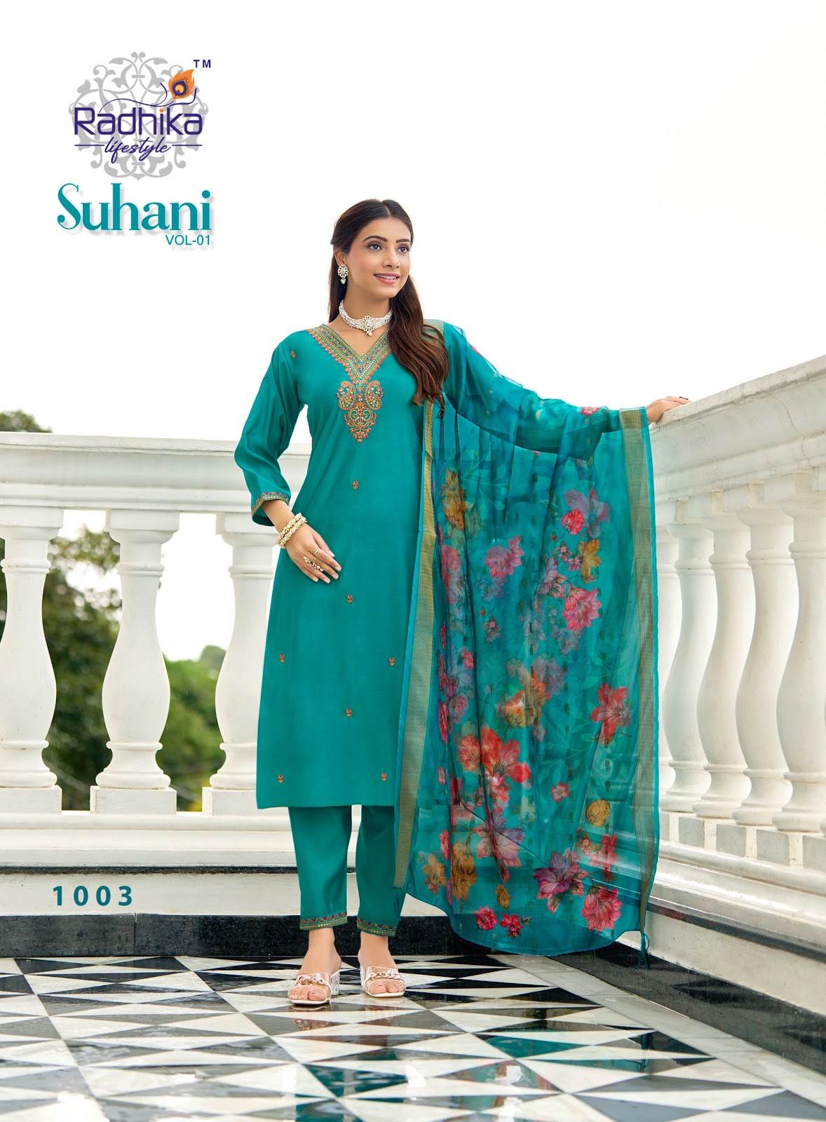 Suhani Vol 1 Radhika Lifestyle Roman Silk Readymade Pant Style Suits Wholesale Price