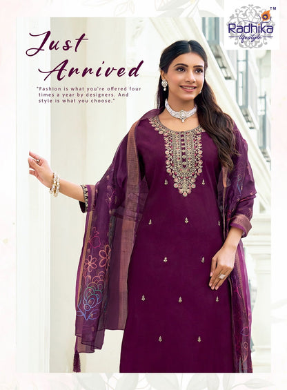 Suhani Vol 1 Radhika Lifestyle Roman Silk Readymade Pant Style Suits Wholesale Price