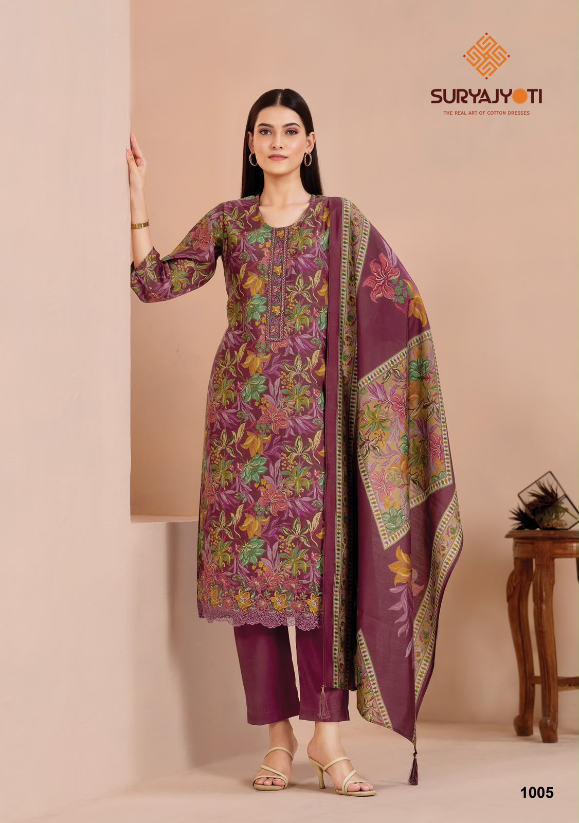 Suhani Vol 1 Stitch With Lining Suryajyoti Modal Silk Readymade Pant Style Suits Wholesaler Gujarat
