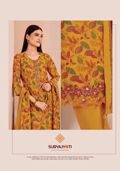 Suhani Vol 1 Stitch With Lining Suryajyoti Modal Silk Readymade Pant Style Suits Wholesaler Gujarat