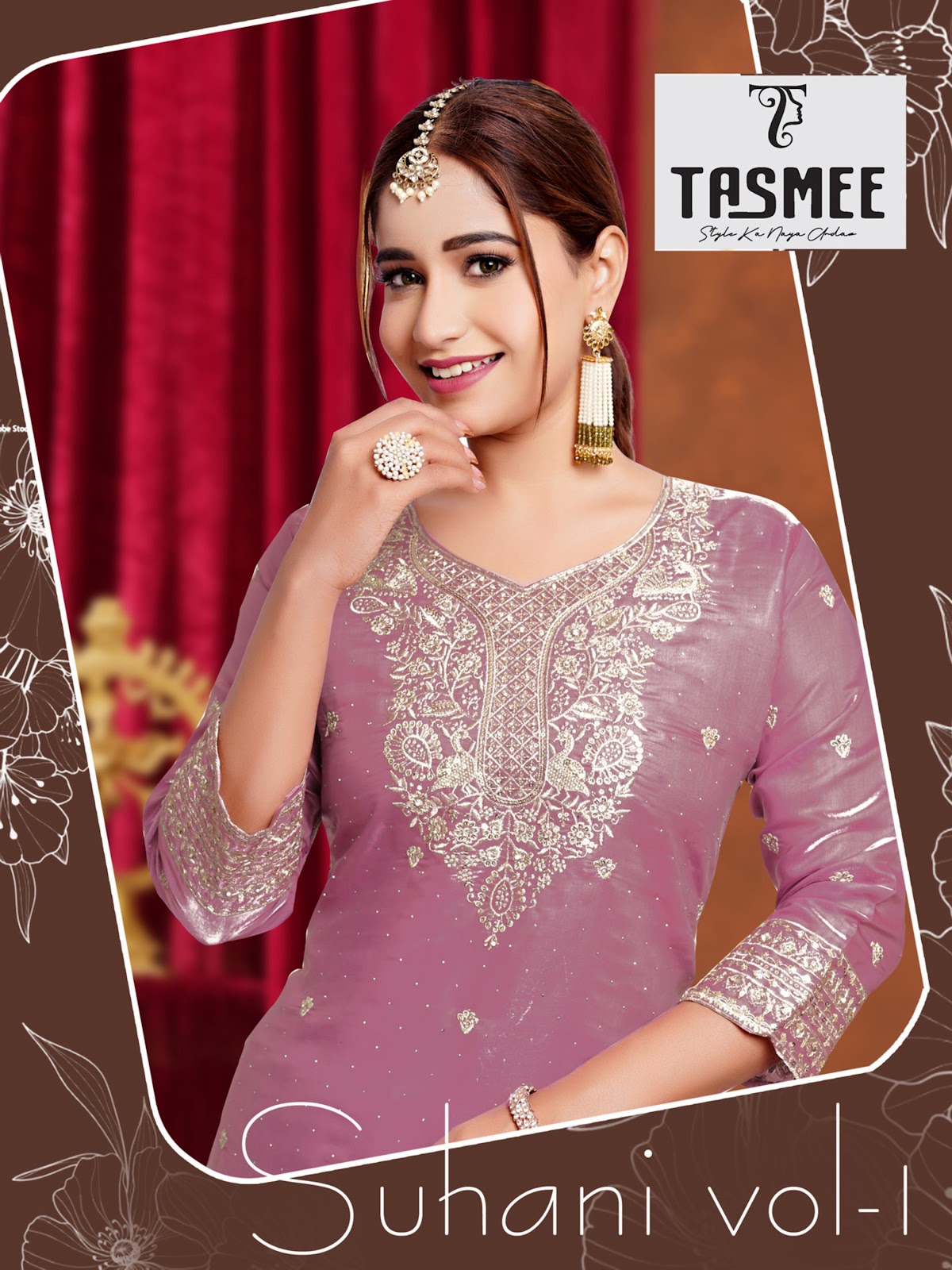 Suhani Vol 1 Tasmee Roman Silk Readymade Plazzo Style Suits Exporter Ahmedabad