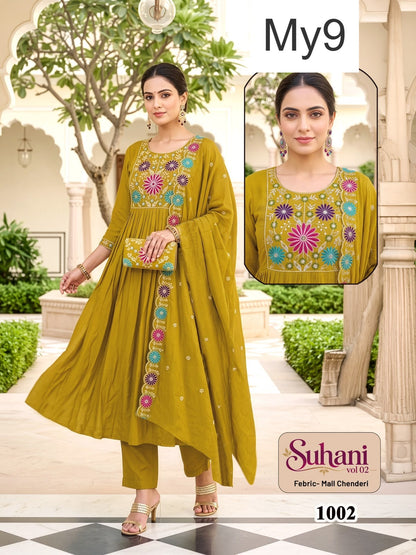 Suhani Vol 2 My9 Chanderi Readymade Anarkali Suits Exporter India