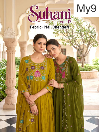 Suhani Vol 2 My9 Chanderi Readymade Anarkali Suits Exporter India