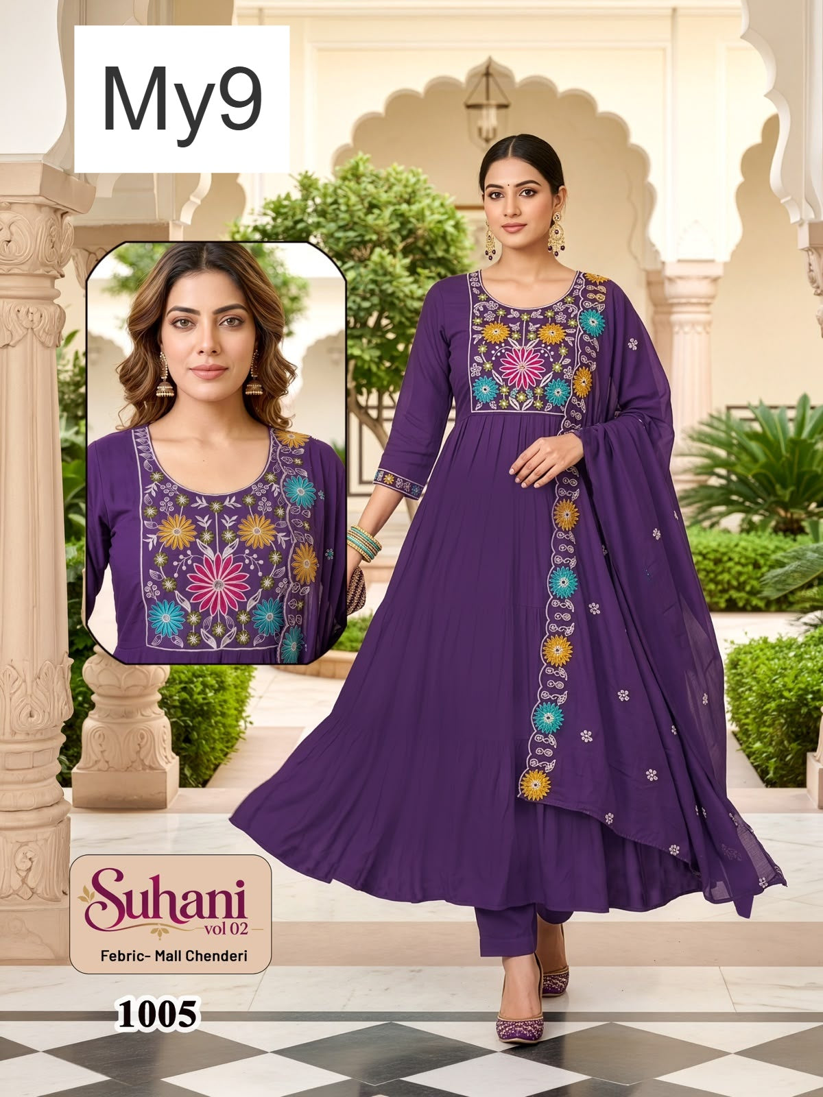 Suhani Vol 2 My9 Chanderi Readymade Anarkali Suits Exporter India