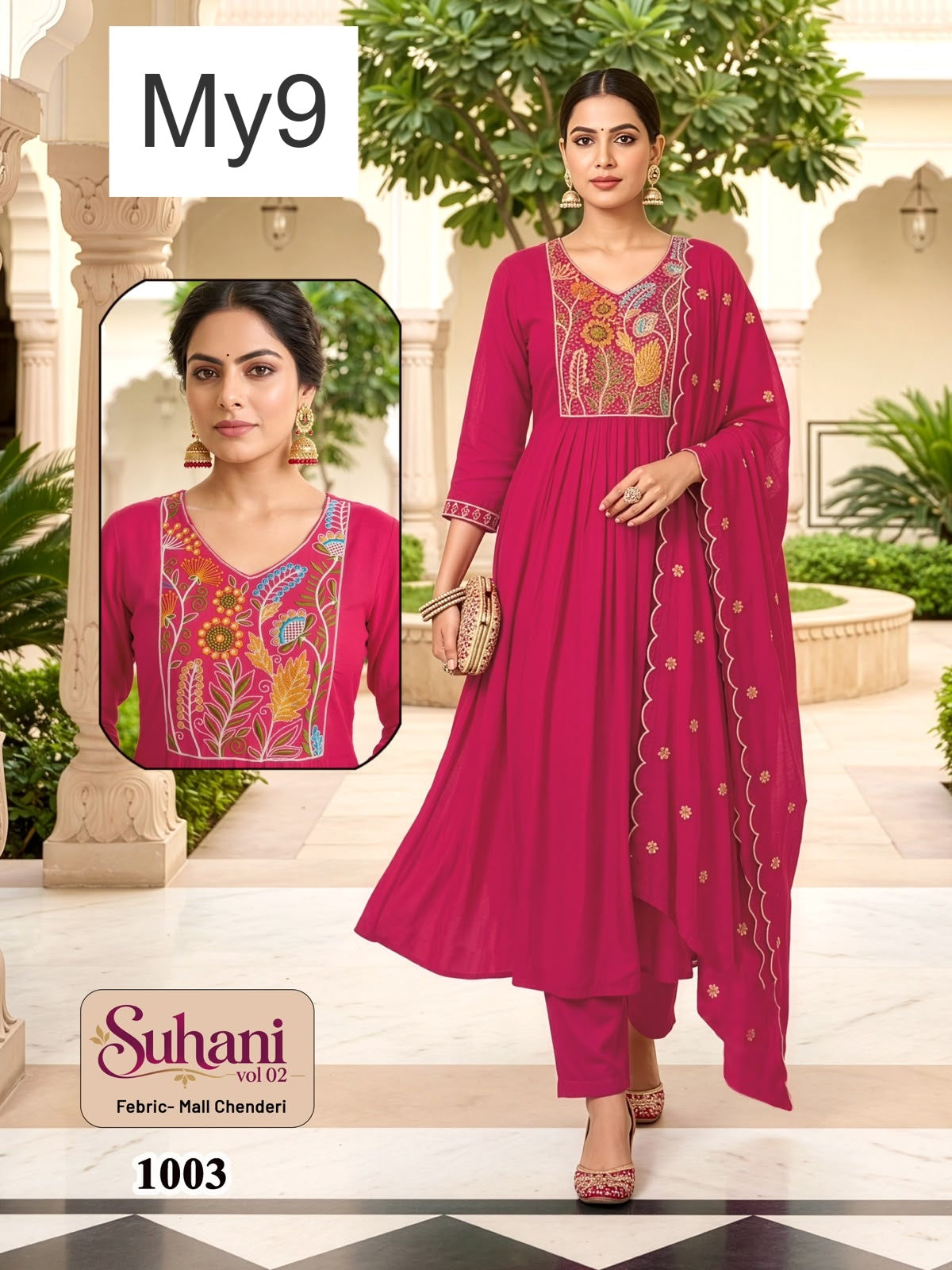 Suhani Vol 2 My9 Chanderi Readymade Anarkali Suits Exporter India
