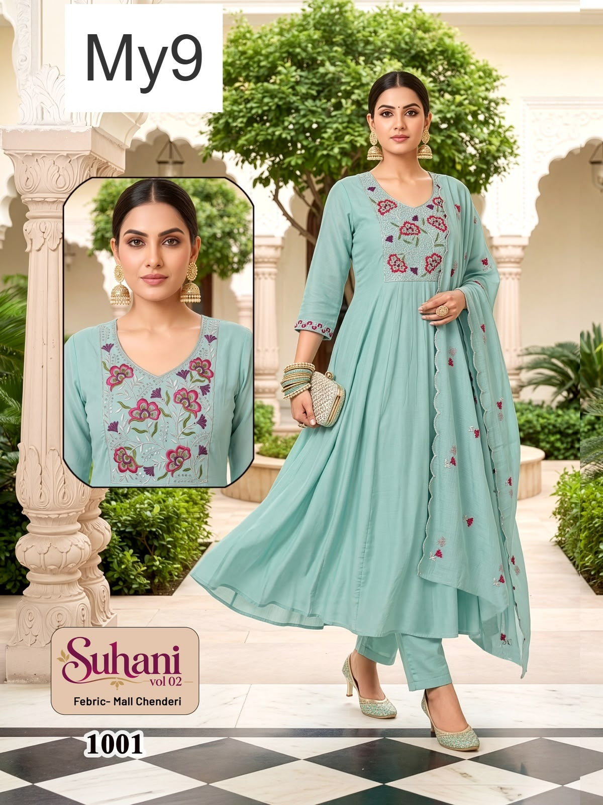 Suhani Vol 2 My9 Chanderi Readymade Anarkali Suits Exporter India