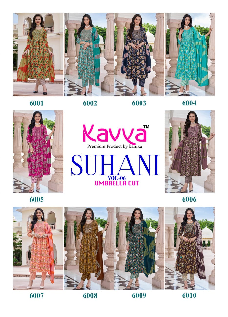 Suhani Vol 6 Kavya Viscose Readymade Pant Style Suits Wholesale Price