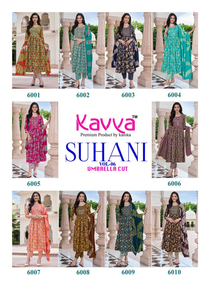 Suhani Vol 6 Kavya Viscose Readymade Pant Style Suits Wholesale Price