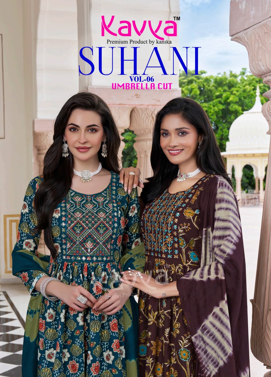 Suhani Vol 6 Kavya Viscose Readymade Pant Style Suits Wholesale Price