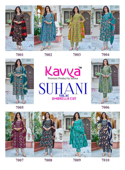 Suhani Vol 7 Kavya Viscose Readymade Pant Style Suits Supplier Ahmedabad