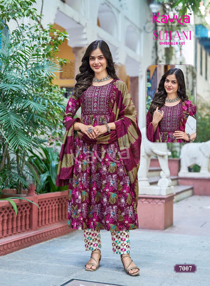 Suhani Vol 7 Kavya Viscose Readymade Pant Style Suits Supplier Ahmedabad