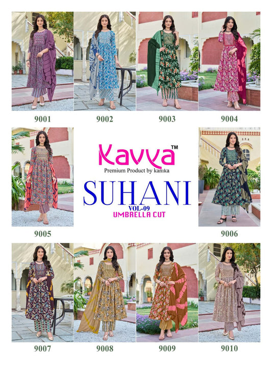 Suhani Vol 9 Kavya Viscose Readymade Pant Style Suits Exporter Ahmedabad