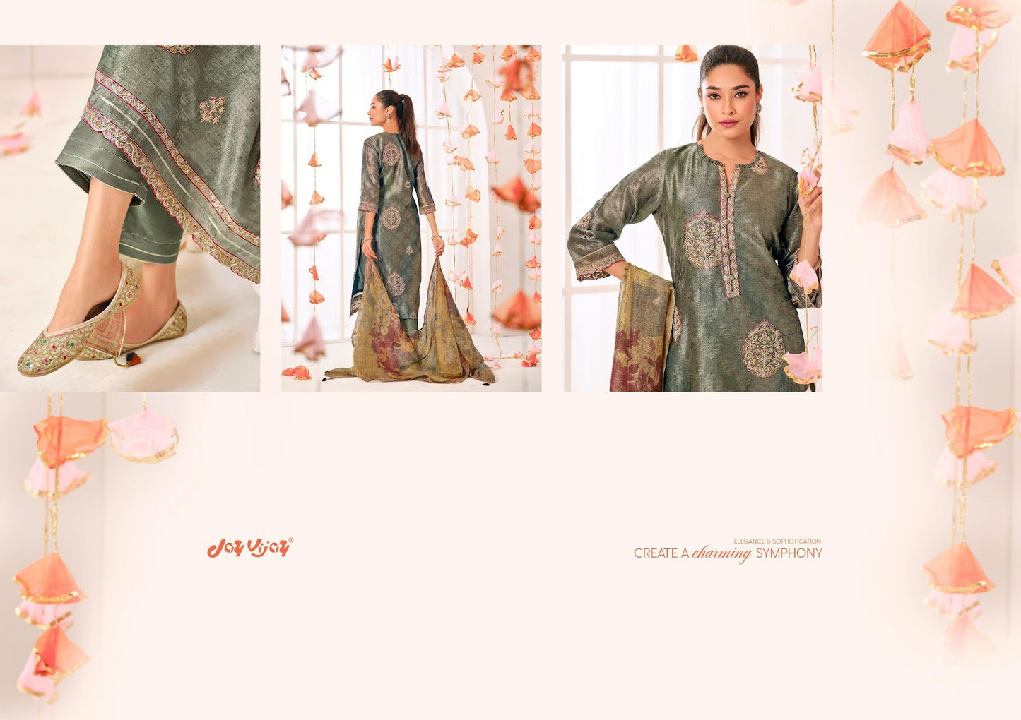 Suhara Jay Vijay Shimmer Pant Style Suits Exporter Gujarat