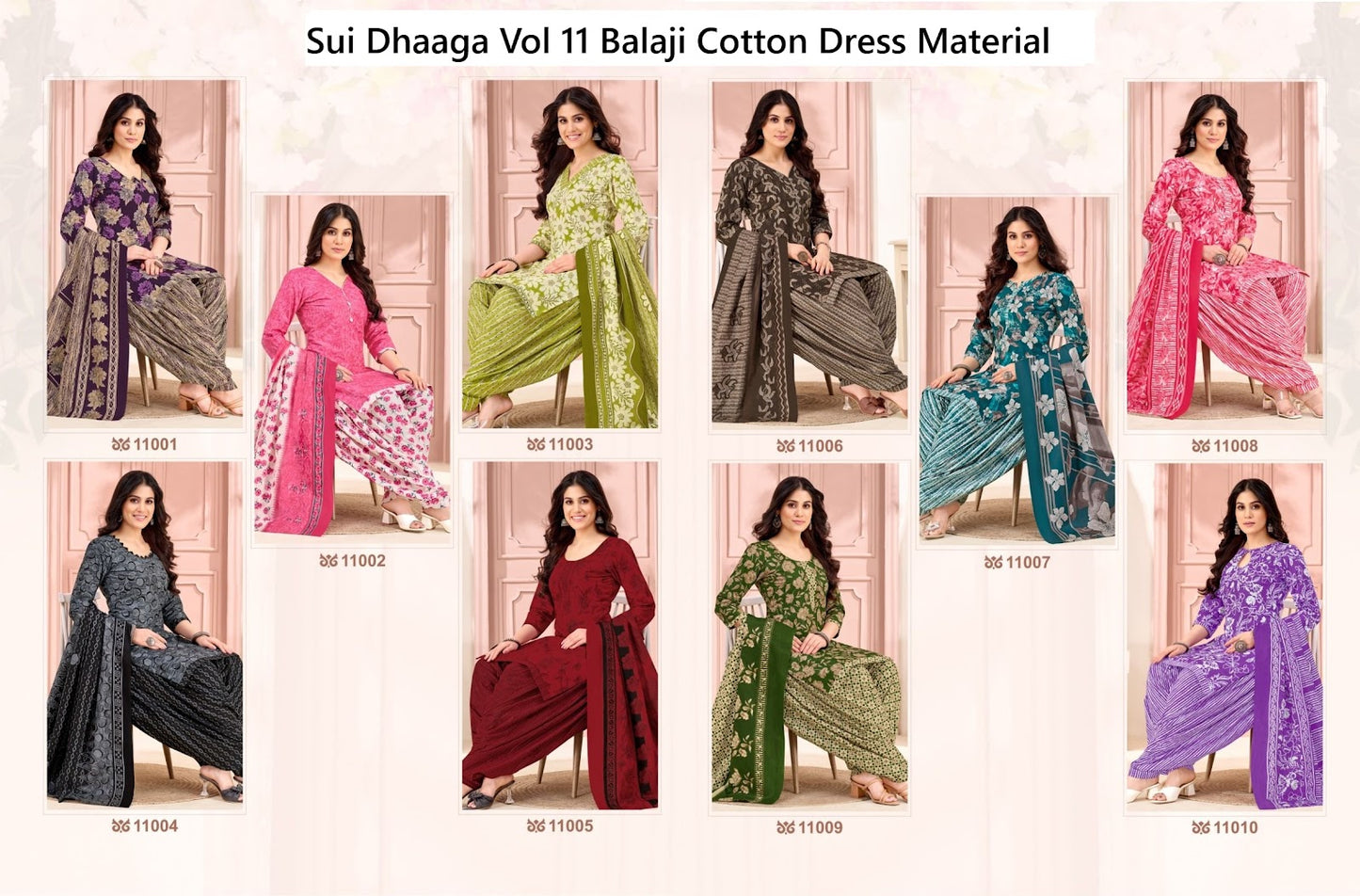 Sui Dhaaga Vol 11 Balaji Mix Cotton Cotton Dress Material Supplier India